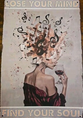 Lose your mind, find your soul, Metal Sign, 12in x 8in 