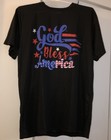 God Bless America Black Short Sleeve T-shirt Size Large Mens