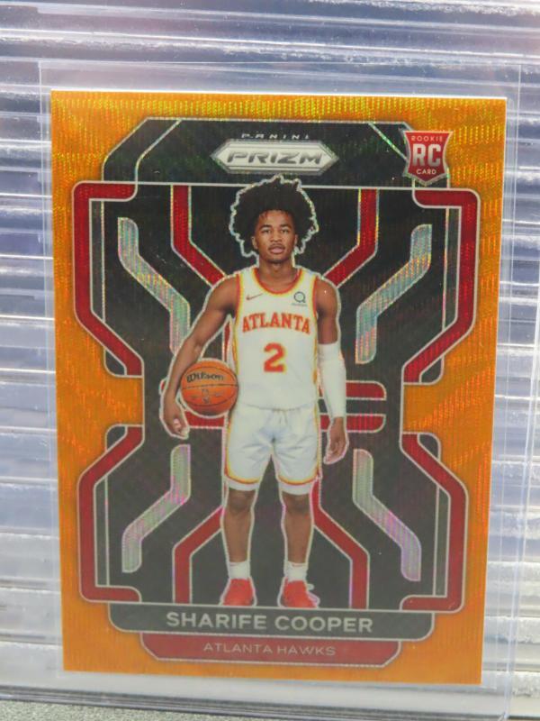 2021-22 Panini Prizm Sharife Cooper Orange Wave Prizm Rookie RC #22/60 Hawks