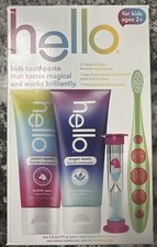 hello Kids Toothpaste/Toothbrush Set Unicorn Sparkle  Dragon Dazzle W/timer