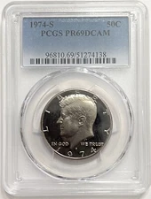 Kennedy Half Dollar Proof Lot 1974 S PCGS PR 69 Deep Cameo Uncirculated 50c Coin