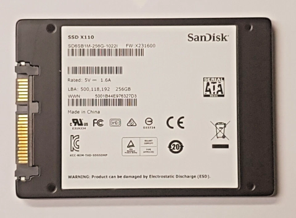 256 GB SATA III SanDisk SSD X110 SD6SB1M-256G-1022I 2D-NAND MLC 2.5" Festplatte