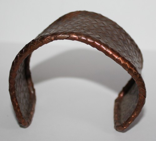 Vintage Copper Weaved Statement Cuff Bracelet CSM2 - Picture 6 of 7