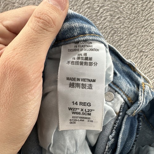 Levi’s 512 Jeans Boys Sz 14 Reg Slim Taper Acid Wash Light Stretch - Picture 7 of 8