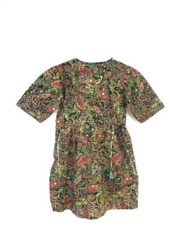 Vancouver Bambina Vestito Taglia 28 Nero Oro Paisley Cotone Made IN India - Foto 2 di 5