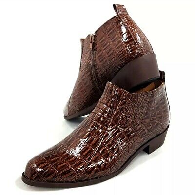Roberto Chillini #5156 Brown Zippered Boots (synthetic crocodile) | eBay