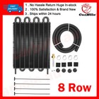 Universal Engine Transmission Oil Cooler + 8 Rows AN6 Filter Adapter Hose Kit AU
