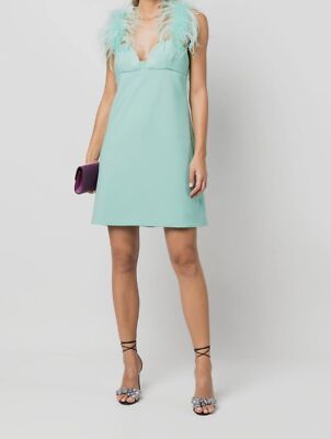 elie saab green short dress Hisdern Men's Mint Green Dress Shirt with Contrast Collar for Casual