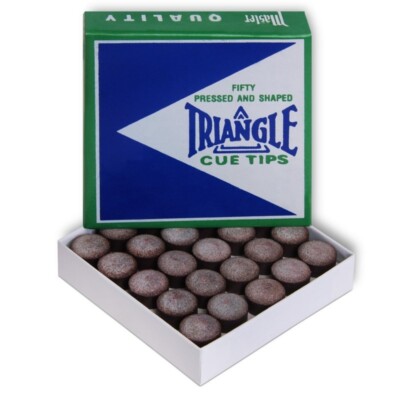 50 Triangle Billiard Pool Cue Tips by Tweeten Fibre Co. -1 box- Choose your Size