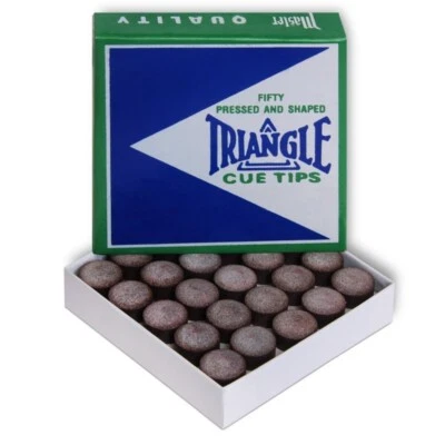 50 Triangle Billiard Pool Cue Tips by Tweeten Fibre Co. -1 box- Choose your Size