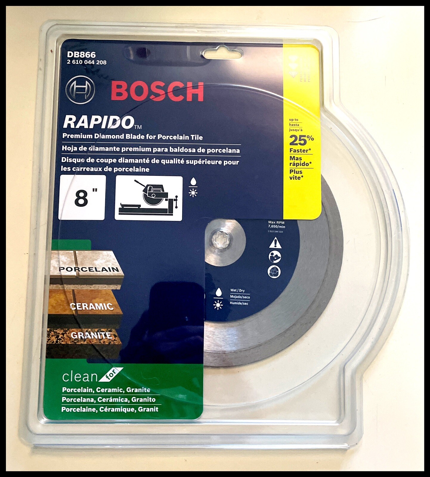 BOSCH DB866 Diamond Saw Blade,Blade Dia. 8 in.