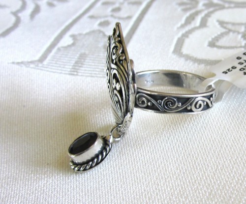 Kyanite Butterfly Ring / size 8 / 925 Sterling Silver / 1 ct, 7.3 grams - Picture 4 of 5