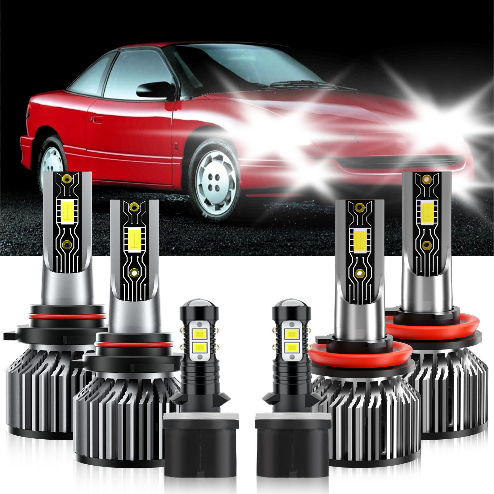 For Saturn L300 2003-2005 6x Combo 9005 H11 880 LED Headlight Bulbs Fog light