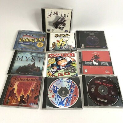 Vtg Lot CD-ROM Computer Games 90s Gearheads Deadline Silverload