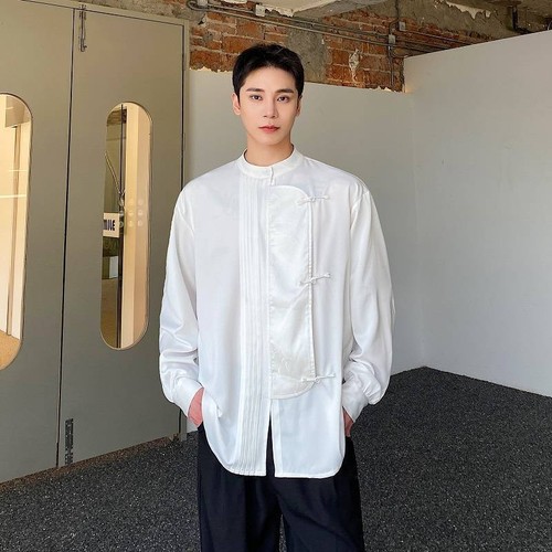 Hot Men Chinese Style Irregular Shirt Tang Shirt Blouse Street Party Casual Tops - Picture 8 of 15