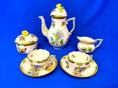 食器セット　HANDPAINTED Herend HEREND PORCELAIN HANDPAINTED QUEEN VICTORIA MOCHA SET FOR 2