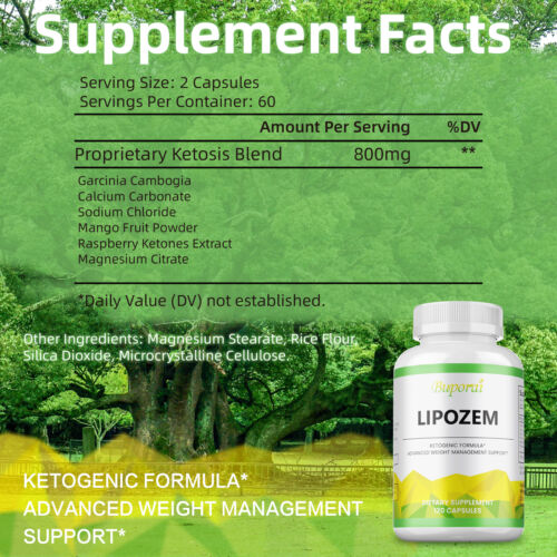 Lipozem Kapseln - Erweiterte Gewichtsmanagement-Unterstützung & Darmgesundheit, Fettverbrennung - Bild 2 von 14