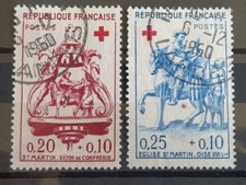 2 Timbres Au Profit De La Croix-Rouge N° 1278/1279 De 1960 Oblitérés