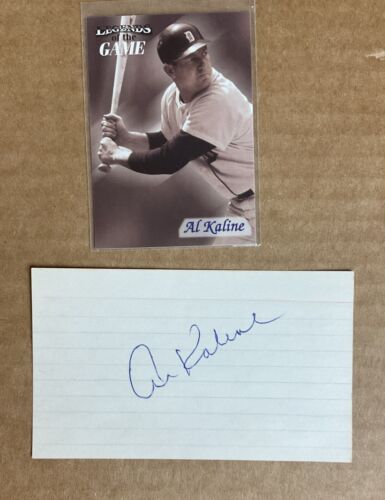 Al Kaline Detroit Tigers Baseball Signed Auto Autograph 3 x 5 Index Card No COA