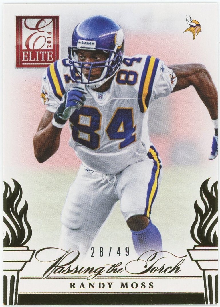 2014 Panini Elite Passing the Torch #12 Randy Moss Cordarrelle Patterson #28/49