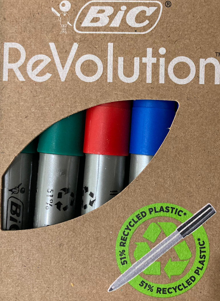 BIC Revolution Bold Colors Permanent Markers Black Red Blue Green Colors 