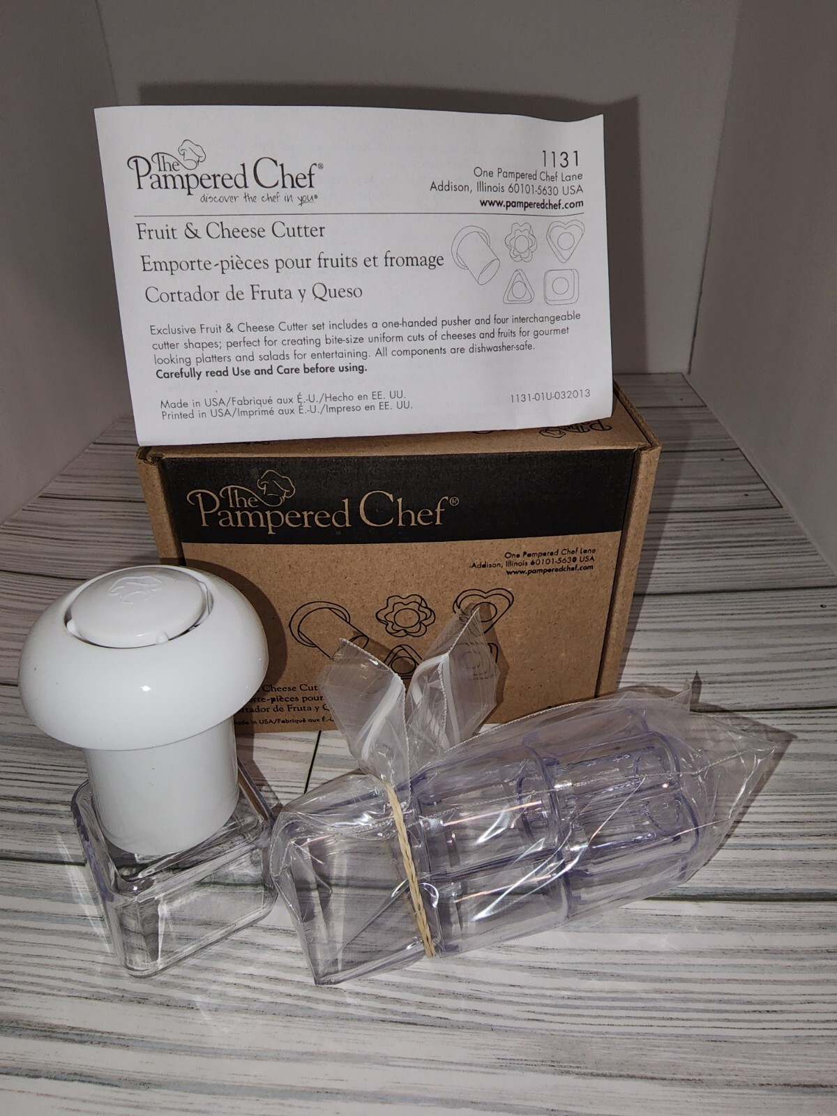 NIB Pampered Chef Fruit Cheese Cutter w/4 Shapes 1131 eBay