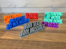 Personalised Desk Plaque 3D Printed | Custom Wording | Office Accessory