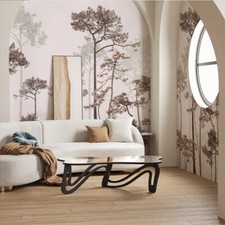 Large Wall Mural Morning Trees Peel and Stick Wallpaper,177" 110" Divide into 6