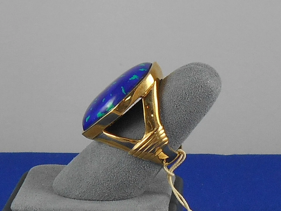 Barse 正品青铜 AZURITE STATEMENT 戒指 尺寸 9 BANDR01AZ9B $88 — 第 2/3 张图片