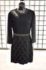 A.L.C BLACK SILVER STUDDS Cocktail DRESS Size 0  On Sale df