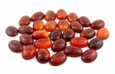 TWO 18x13 18mm x 13mm Oval Carnelian Agate Cab Cabochon Gem Gemstone CM94GAR