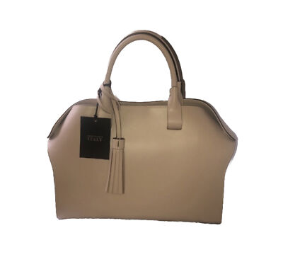 Vittoria Napoli Italian Nude Leather Handbag