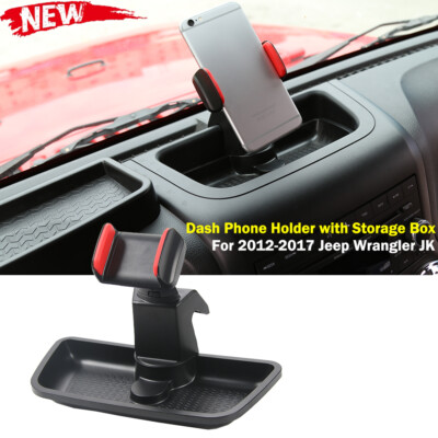 Multi-Mount Dash Phone Holder With Storage Tray For 2012-2018 Jeep Wrangler JK