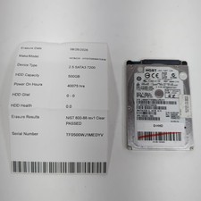 HGST Hitachi Laptop Hard Drive 500GB 2.5" SATA 7200RPM HDD Tested Wiped