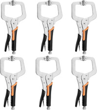 6-Inch C-Clamp Locking Pliers,Heavy Duty Vise Grip Welding Clamp with Swivel Pad