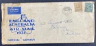 1931 1st England Australia Official Air Mail Imperial Airways Flight Cover