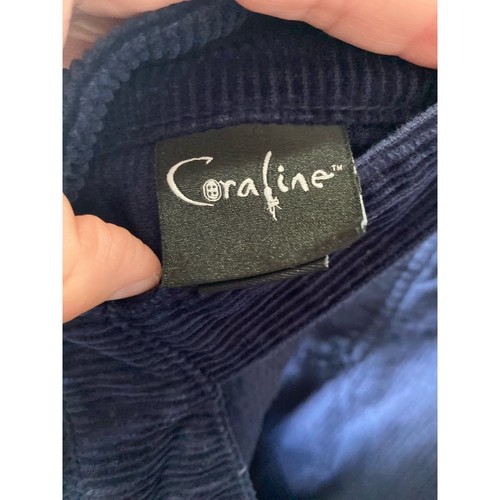 Hot Topic Coraline Übergröße blau Cord Overall Kleid Stickerei 3X - Bild 8 von 11
