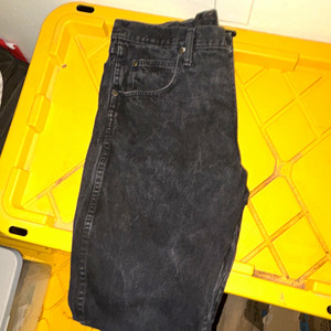 Regular Fit Straight Leg Black Denim Jeans Dark Wash red Kap