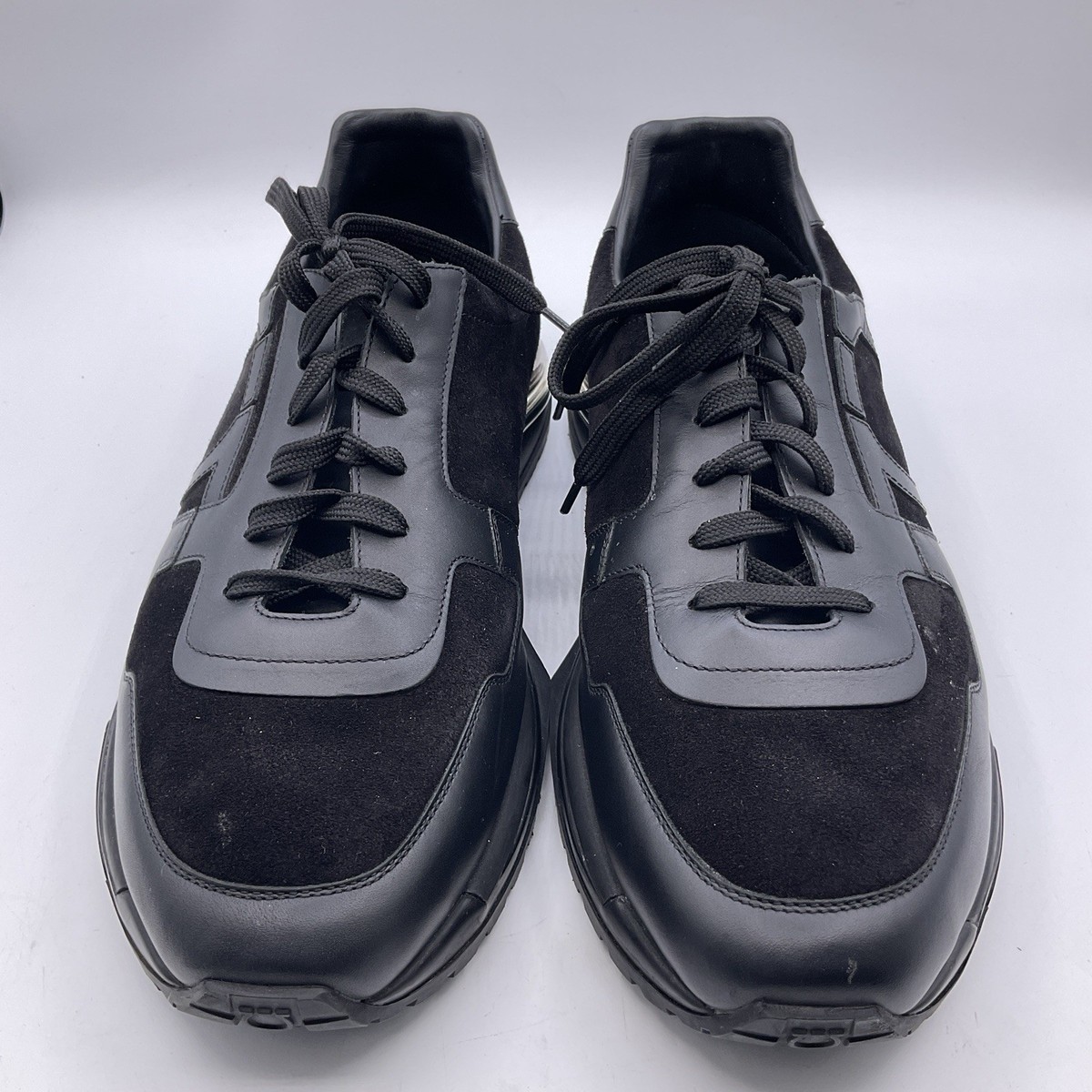 Salvatore Ferragamo Brooklyn 717045 Nero Buc Suede Calf Men's Size