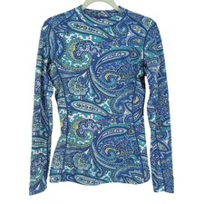 Coolibar Rash Guard Women S Blue Paisley UPF ...