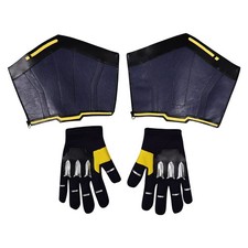 Dead Pool Wolverine James Logan Wristband Gauntlet Faux Leather Gloves Halloween