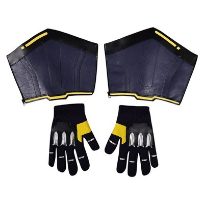 Dead Pool Wolverine James Logan Wristband Gauntlet Faux Leather Gloves Halloween