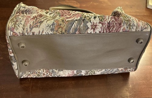 Vintage Jaguar Tapestry Tote Floral Shoulder Bag Weekend Travel Hand Carry Bag - Picture 7 of 13