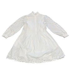 NWT Madewell Sz XXS Pintucked Eyelet Mini Dress White Embroidery Cotton NU568