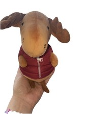Jellycat Campfire Critter Moose 7 Retired Red Vest Brown Velour Soft Toy