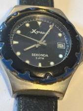Sekonda Xpose - Large black and silver gents watch - Untested