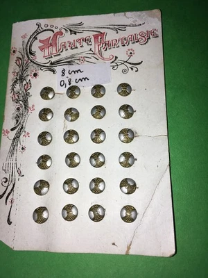 carte 24 émail boutons 8mm ou 0,8cm doré et argenté - Photo 1/4