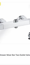 Square Thermostatic Shower Bar Mixer Valve Taps Chrome Twin Outlet LIKE MORADO
