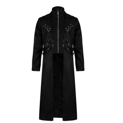 Gothic Men Coat  Goth Dark Steampunk Jacket Punk Vampire Men Long Coat