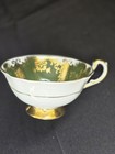 Paragon Kingston Green Teacup & Saucer, Gold Scrolling, Floral Centers England  — photo 6